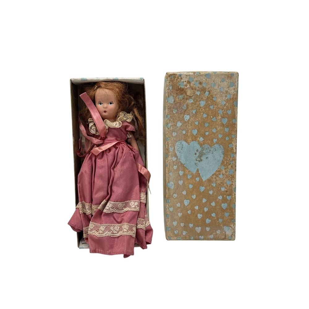 Antique 1940s Peg O My Heart Doll In Box 7” Tall